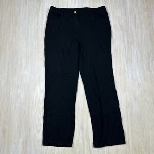 St. John Black Cropped High Waisted Stretch Slacks Work Office Pull On Pants 10